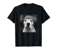 Funny Smoking White Pitbull Dog Meme Cigarette Grunge Beanie T-Shirt
