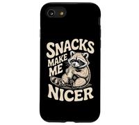 Funny Snacks Make Me Nice Sarcastique Dire Animal Raton Laveur Coque pour iPhone SE (2020) / 7/8