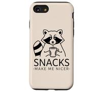 Funny Snacks Make Me Nice Sarcastique Dire Animal Raton Laveur Coque pour iPhone SE (2020) / 7/8