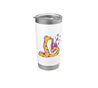 Funny Snake joue du saxophone Musique, Serpents, Faune Gobelet isotherme en acier inoxydable double paroi