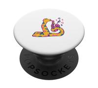 Funny Snake Joue du Saxophone Musique, Serpents, Faune PopSockets PopGrip Adhésif