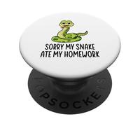 Funny Snake Lover Désolé, Mon Serpent a mangé Mes devoirs PopSockets PopGrip Adhésif