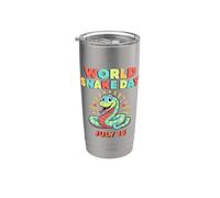 FUNNY SNAKES WORLD SNAKE DAY JUILLET 16 Gobelet isotherme en acier inoxydable double paroi