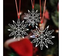 Funny Snowflake Ornament, Metal Snowflake Hanging Ornament Christmas Tree Decorations, Home Office Party Christmas Tree Decoration, Festival for Men Women (3 PCS)