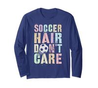 Funny Soccer Hair Don't Care Play Club Coach Kids Game Manche Longue