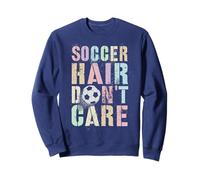 Funny Soccer Hair Don't Care Play Club Coach Kids Game Sweatshirt