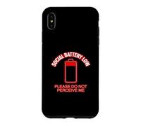 Funny Social Battery Low, s'il Vous plaît, ne me percevez Pas Coque pour iPhone XS Max