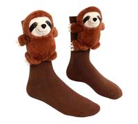 Funny Socks, Women's Winter Non-Slip Socks, Floor Sock for Household Christmas, 3D Original Crocheted Animals 12 Animals, Trendy, Casual