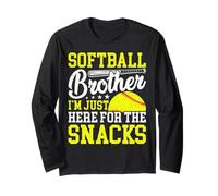 Funny Softball Brother Plays Just I'm Here for The Snacks Manche Longue