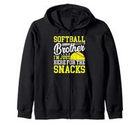 Funny Softball Brother Plays Just I'm Here for The Snacks Sweat à Capuche