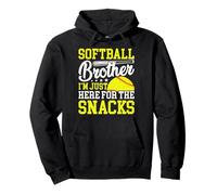 Funny Softball Brother Plays Just I'm Here for The Snacks Sweat à Capuche