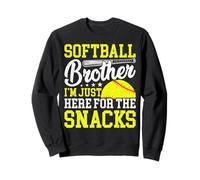 Funny Softball Brother Plays Just I'm Here for The Snacks Sweatshirt