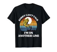 Funny Sorry Can't Talk I'm on Another Line pour Hommes T-Shirt Graphique avec Valeur, Homme, Noir, S