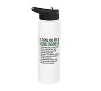 Funny Sound Engineer Music Production Audio Tech Stainless Steel Insulated Water Bottle