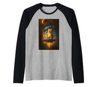 Funny Space, Cat UFO Alien, Abduction Astronaut Design Manche Raglan