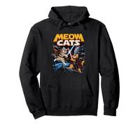 Funny Space Cats Galactic Battle Cat Lover Cartoon Art Sweat à Capuche