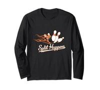 Funny Split Happens Tenue de Bowling avec Flamme Vintage Manche Longue