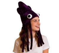 Funny Squid Hat | Plush Octopus Squid Costume Cap, Breathable Gold Velvet Sea Animal Headwear, 27 x 27 x 57 cm Lightweight Party Hat For Kids And Adults | Halloween, Stage Shows, Cosplay, Photography
