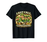 Funny St Patrick Day Bartender Last Call for Leprechauns T-Shirt