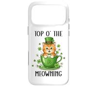 Funny St Patricks Cat Top of The Meowning Coffee Cat Irish Coque pour iPhone 17 Pro Max