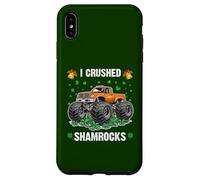 Funny St Patrick's Day Monster Truck écrasant des trèfles pour Enfants Coque pour iPhone XS Max