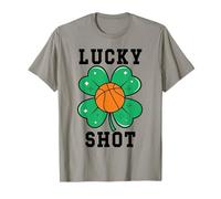 Funny St Patricks Mens Basketball Shamrock Charm Lucky Shot T-Shirt