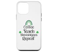 Funny St Patricks Teacher Shenanigans Coffee Teach Repeat Coque pour iPhone 12 Mini