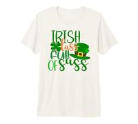 Funny St Patricks Womens Sassy Lassy Irish Lass Full of Sass T-Shirt Haut de Gamme