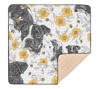 Funny Staffordshire Bull Terrier Tapis de jeu rembourré doux pour l'intérieur et l'extérieur Tapis d'éveil confortable et respirant pour nouveau-nés, bébés, nourrissons et tout-petits, 127 x 127 cm