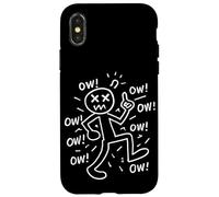 Funny Stick Figure Ow Cartoon for Chronic Pain Humour Meme Coque pour iPhone X/XS