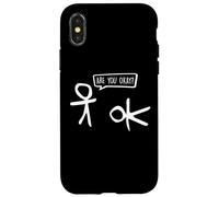 Funny Stickman, ça va ? Cartoon Be Kind Good Help Support Coque pour iPhone X/XS