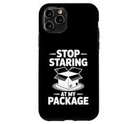 Funny Stop Staring at My Package Humour Gift Coque pour iPhone 11 Pro