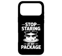 Funny Stop Staring at My Package Humour Gift Coque pour iPhone 17 Pro Max
