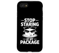 Funny Stop Staring at My Package Humour Gift Coque pour iPhone SE (2020) / 7/8