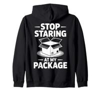 Funny Stop Staring at My Package Humour Gift Sweat à Capuche