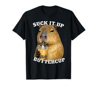 Funny Suck It Up Buttercup Capybara Bubble Tea Boba Citation T-Shirt