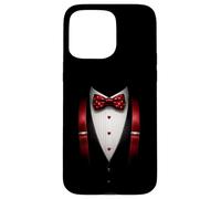 Funny Suit Costume Formal Bow Tie Halloween Tuxedo Coque pour iPhone 15 Pro Max