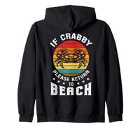 Funny Summer Crab Crabby Please Return to Beach Lover Retro Sweat à Capuche