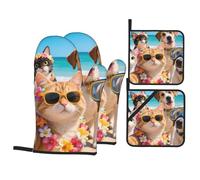 Funny Summer Ensemble de gants de cuisine et maniques pour selfie