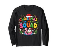Funny Summer Vacation Xmas Holiday, Christmas in July Squad Manche Longue