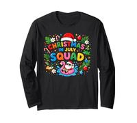 Funny Summer Vacation Xmas Holiday, Christmas in July Squad Manche Longue