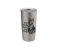 Funny Sunglasses Live Laugh Leave Me Alone Tabby Cat Lover Gobelet isotherme en acier inoxydable double paroi