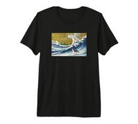 Funny Surfing A Great Great Wave Tricolor Cavalier Dog Lover T-Shirt Haut de Gamme