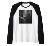 Funny Surprised Cat Selfie Sasquatch Bigfoot Graphic Manche Raglan