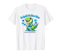 Funny T Rex Autism Awareness April Blue Support T-Shirt