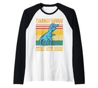 Funny T Rex Dinosaur Cartoon Retro Speech Gag Manche Raglan