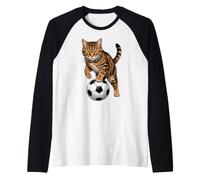 Funny Tabby Cat Dribbler Ballon De Football Graphique Manche Raglan