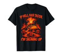 Funny Taco Volcano Hell Humor Mischievous Devil Lava Feast T-Shirt