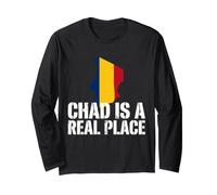 Funny Tchad is A Place Real Flag Map Pride Travel Souvenir Manche Longue