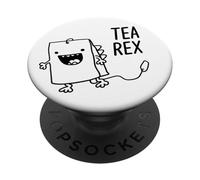 Funny Tea Rex Dinosaure Pun Tyrannosaure Rex Tea Lover PopSockets PopGrip Adhésif